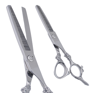 Tijeras para Adelgazar el Cabello, 6 y 5.5 Pulgadas, Hoja Recta Afilada, para Diestros, Mango Recto, Acero Inoxidable 4Cr13, para Barbería - Product Image 4