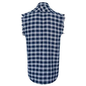Camisa sin Mangas a Cuadros para Hombre, Camisas Vaqueras con Botones, Camisas sin Mangas para Hacer Ejercicio, Precio Razonable, Nueva Llegada - Product Image 3