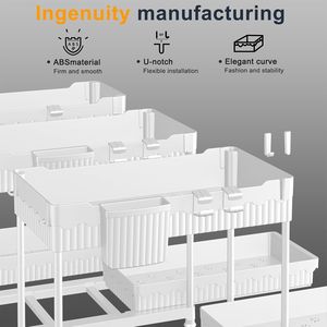 Set di 3 Cassetti e Carrelli Portaoggetti in Plastica a 2 Livelli, Organizzatori per Lavello di Cucina e Bagno, Cassetti Scorrevoli per Facile Organizzazione - Product Image 1