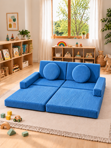 โซฟาเด็กแบบโมดูลาร์จาก Emerald Sofa โซฟาเล่นสำหรับอพาร์ทเมนต์ ผ้าพรีเมียมสั่งทำพิเศษ เฟอร์นิเจอร์รักษ์โลก เหมาะสำหรับเด็ก ทันสมัย - Product Image 4