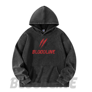 Sudadera con Capucha Bloodline para Hombre, Oversize, de Algodón French Terry, Casual, Otoñal, con Estampado Frontal y Bolsillos - Product Image 1