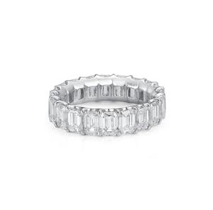 Anillo de Diamantes Redondos de Moissanita de Lujo, Plata de Ley 925, Anillo de Compromiso, Boda, Eternidad, Joyería Elegante - Product Image 3