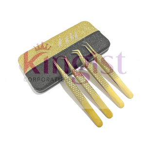 Professional Green Volume Lash Tweezers Set Curved L Shaped 45 Degree Straight Tips <b>Precision</b> Eyelash Extension <b>Tool</b> - Product Image 3