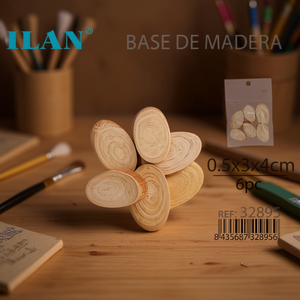 Base in legno Ilan 0,5x3x4cm 6 pezzi per progetti artigianali - Product Image 3