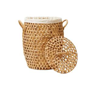 Cesta de jacinto de agua de tejido suelto, hecha a mano, para almacenamiento, venta al por mayor, ecológica, fabricada en Vietnam - Product Image 1