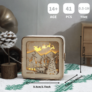 Joyeux Noël, puzzles en bois 3D, lampes de nuit, décorations de bureau et cadeaux d'anniversaire de Noël pour femmes - Product Image 2