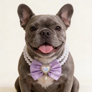 Collier fantaisie pour chien et chat avec nœud papillon et pendentif cœur, bijou de mariage pour chat, collier pour chat avec pendentif cœur pour chates - Product Image 4