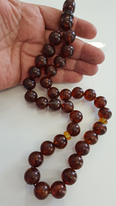 Tasbih en résine ambre foncé royal, perles de prière islamiques, misbaha, subha, chapelet pour dhikr, méditation, culte musulman et prière quotidienne - Product Image 5