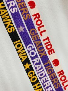 สายกระเป๋าทำมือประดับลูกปัดพร้อมดาวสีขาวบนผ้าสีแดง สายสะพายไหล่ปรับระดับได้ ใช้แทนสายกระเป๋าถือหรือกระเป๋าสะพายข้าง - Product Image 2