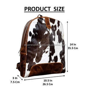 Premium Hair On Cowhide Leather <b>Backpack</b> Women Western <b>Backpack</b> Genuine Leather Travel Bags Stylish College Laptop <b>Backpack</b> - Product Image 2