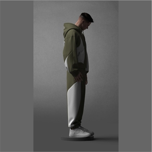 Chándal Oversize de Algodón con Paneles de Felpa para Hombre - Product Image 3