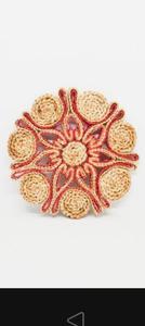 Tapis en jute brodé à la main, tissé jacquard, motif floral, antidérapant et lavable, respectueux de l'environnement, pour usage domestique - Product Image 4