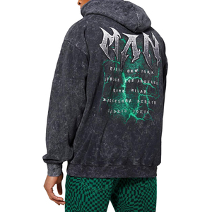 Sweat à capuche homme personnalisable ODM, épais et oversize, pour l'hiver, en molleton French Terry délavé, mélange de coton, style basique urbain Samroz - Product Image 6