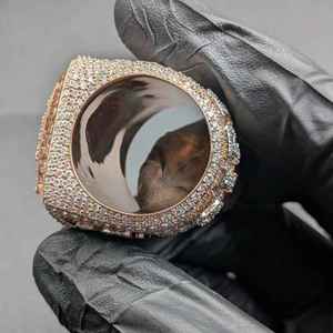 <b>Mens</b> 925 Silver Custom Championship <b>Ring</b> <b>With</b> Rose Gold Pave Lab Grown Diamonds And Baguette <b>Stones</b> Bold Statement Jewelry - Product Image 2