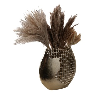 Jarrón clásico con acabado dorado y diseño calado, perfecto para la decoración de esquinas artísticas modernas y el estilo interior de dormitorios, procedente de la India. - Product Image 2