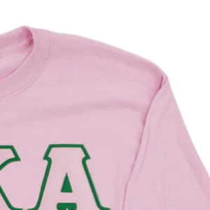 Sudadera Rosa de Manga Larga con Cuello Redondo de la Hermandad AKA Sorority Inc. con Letras Griegas Bordadas para Mujer - Product Image 2