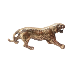 Estatua de tigre de latón de 9 pulgadas hecha a mano, diseño Art Deco, figuritas decorativas de animales salvajes, coleccionables, decoración del hogar, regalo - Product Image 1