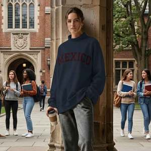 Sudadera Suave Personalizada para Mujer con Cuello Simulado, Estilo Minimalista Oversize, Sudadera Moderna con Cuello Simulado - Product Image 1