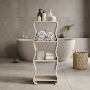 Estante de Almacenamiento Minimalista de 3 Niveles para Baño, Organizador de Toallas y Artículos de Aseo, Diseño que Ahorra Espacio - Product Image 4