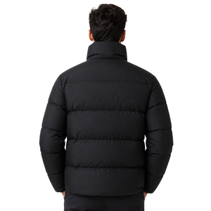 All Black Classic Winter puffer Jacket Men Minimalist Blank Puffer <b>Coat</b> High Quality Padded <b>Bubble</b> Jacket - Product Image 4