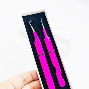 ชุดแหนบต่อขนตา DANTRIC IMPLANTS YG-756 สีชมพูสด สแตนเลสสตีล ปลายเรียบ 45/90 องศา พร้อมกล่องเก็บ - Product Image 4
