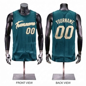 Custom Teal Gold Basketball Jersey Men's Sleeveless Sublimated Mesh Team Apparel Breathable Regular Fit - Product Image 1