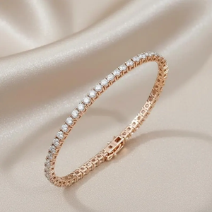 Factory Stock Men Women Jewelry Hip Hop Iced Real Solid 14k White Gold VS Lab Grown Brilliant Cut Diamond Tennis Chain <b>Bracelet</b> - Product Image 5