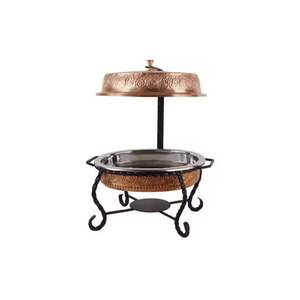 Cazuela Royal Silver con Relieve, Calentador de Alimentos Premium, Servidor de Buffet de Acero Inoxidable Ornamentado con Base Decorativa - Product Image 4