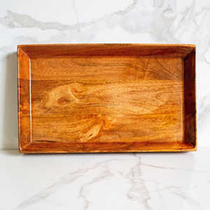 Platos Rectangulares de Madera de Acacia para Decoración del Hogar, Tabla de Madera para Servir Alimentos y Verduras, Tabla de Madera para el Desayuno en la Cocina - Product Image 1