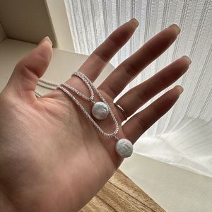 Monica's Sparkling Baroque Round Cake Ins Collarbone Chain Natural Pearl <b>Necklace</b> for <b>Friends</b> - Product Image 4