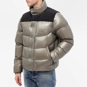 Blouson matelassé léger en laine pour homme, style alpin, entièrement zippé, chaud, décontracté, pour l'extérieur et les voyages, brodé, couleur unie - Product Image 1