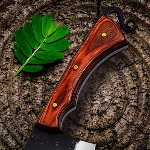 Couteau de cuisine ambidextre durable UA Supplies, hachoir en acier au carbone forgé à la main, manche en bois ergonomique, finition mate, 8-9,9 pouces - Product Image 3