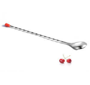 Cuillère à cocktail en acier inoxydable, cuillère de bar à long manche en 4 pièces, accessoires de bar, kit de barman - Product Image 4