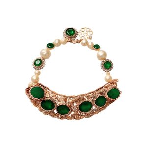 Mahalakshmi Kada <b>Bangles</b> 2x6-Trendy Jade <b>Copper</b> Bracelets with Zircon & Pearl - Product Image 2
