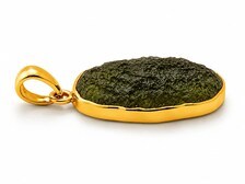 Colgante de Moldavita, Piedra de Meteorito Auténtica, Oro Crudo Vintage, Calidad AAA, Mejor Precio, Gema Natural al por Mayor, Unisex - Product Image 3