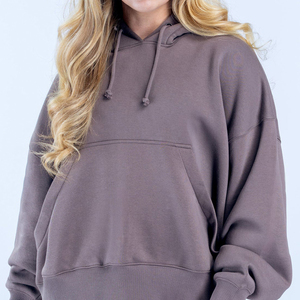 เสื้อฮู้ดดี้ผู้หญิงคุณภาพสูง สกรีนโลโก้ตามสั่ง ทรงโอเวอร์ไซส์ สวมใส่สบาย สไตล์สตรีทแฟชั่น ผ้าฟลีซ - Product Image 5