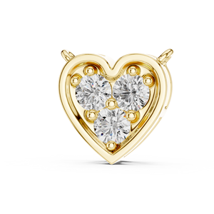 Pendentif Cœur Plaqué Or avec Trio de Diamants Ronds Brillants, Bijou de Luxe pour Femme, Idéal Cadeau - Product Image 1
