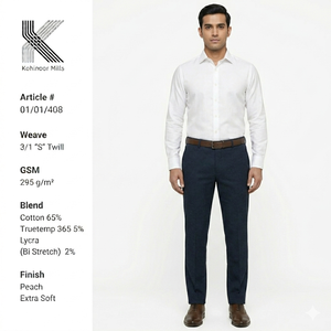 Pantalones Chinos Bi-Stretch Azul Marino Personalizados para Hombre, Trutemp 365 Spandex 295GSM, Pantalones de Vestir Casuales Elegantes, Fabricante OEM ODM - Product Image 2