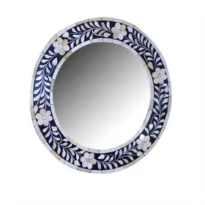 Bone Inlay <b>Mirror</b> Frame Stylish Hand <b>Crafted</b> Bone & Mother of Pearl Inlay <b>Mirror</b> Frame - Product Image 3