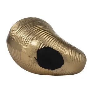 Vase à fleurs artisanal en aluminium 6x4x4 pouces, décoration côtière, centre de table de mariage - Product Image 2
