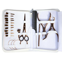 Ensemble d'outils multifonctionnels pour extensions de cheveux, pinces professionnelles en acier inoxydable pour extensions de cheveux avec micro-anneaux en silicone réutilisables