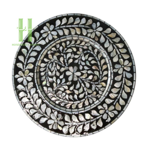 New design <b>Round</b> Mother of Pearl Placemat – Elegant MOP & Capiz Shell Inlay Dining <b>Table</b> Placemat Handmade Decorative <b>Table</b> <b>Mat</b> - Product Image 4