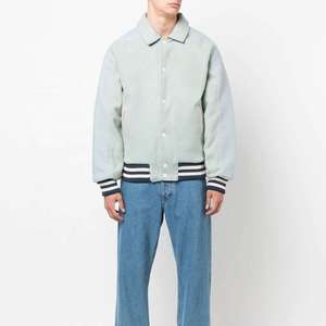 เสื้อแจ็คเก็ตเบสบอลหนังแท้ปักลายโลโก้ตามสั่งสำหรับผู้ชาย แขนยาว ทรงบอมเบอร์  แบบยูนิเซ็กส์  คอตั้ง  สำหรับฤดูหนาว - Product Image 2