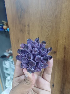 Amethyst <b>crystal</b> <b>cluster</b> purple quartz mineral formation decorative specimen for home styling collection display and gifting - Product Image 4