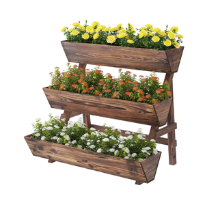 Bac à légumes surélevé en bois naturel pour extérieur, idéal pour patio et balcon, fabriqué au Vietnam - Product Image 1