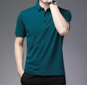 2024 เสื้อโปโลลำลองผู้ชายสีทึบใหม่สำหรับธุรกิจแฟชั่นฤดูร้อนลำลองแขนสั้นเสื้อที่สวมใส่สบายและระบายอากาศได้ดี - Product Image 6