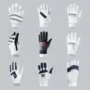 Guantes de Béisbol de Cuero para Bateo, Guantes de Entrenamiento Ajustables con Puño Corto para Receptor, con Logotipo Personalizado - Product Image 1