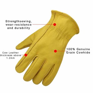 Best Performance Goat Grain Leather Driving <b>Gloves</b> Thorn Proof Hand Protective Industrial Safety Durable <b>Driver</b> Work <b>Gloves</b> - Product Image 6