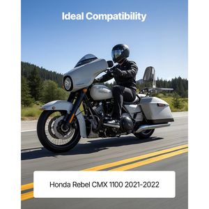 For Honda Rebel CMX 1100 2021-2022 Compatible Motorcycle Sissy Bar Luggage Rack 18-Inch Height Removable Passenger <b>Backrest</b> - Product Image 3