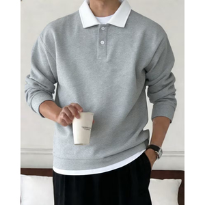 Sweat-shirt à col zippé pour homme, style streetwear, mélange polyester-coton, meilleure couture, vêtements européens - Product Image 1